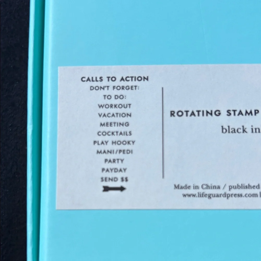 Kate Spade Black and White Office Tasks Rotating Stamp Set